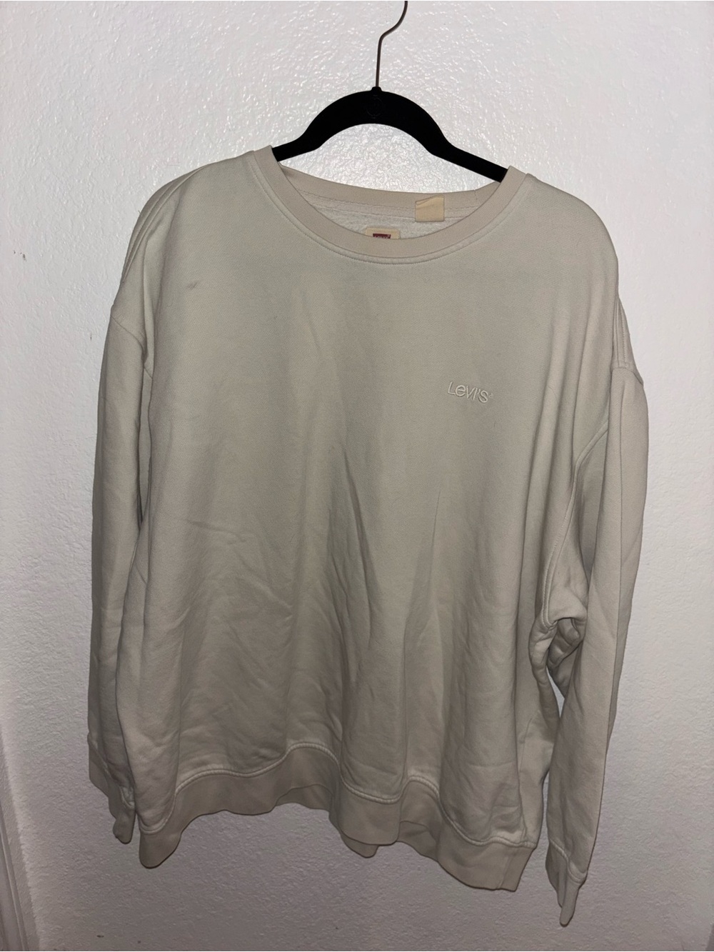 Levi's White Crewneck Branded Sweatshirt